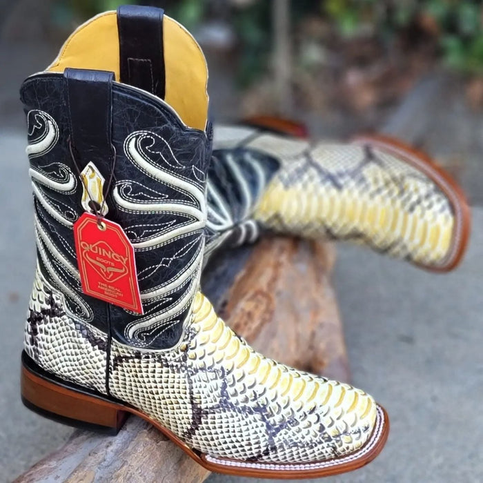 Botas de Piton Grabado Horma Rodeo Cuadrada