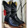 Botas de Piton Grabado Horma Rodeo Cuadrada Color Negro 5   - from alligatorwarehouse.com