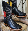 Botas de Piton Grabado Horma Rodeo Cuadrada Color Negro 7   - from alligatorwarehouse.com