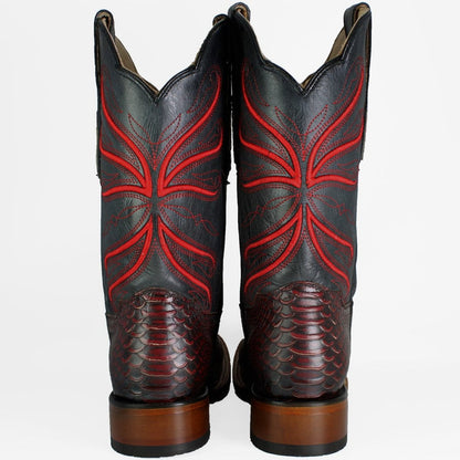 Botas de Piton Grabado Horma Rodeo Cuadrada