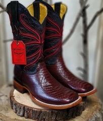 Botas de Piton Grabado Horma Rodeo Cuadrada