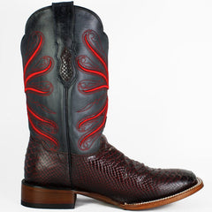 Botas de Piton Grabado Horma Rodeo Cuadrada