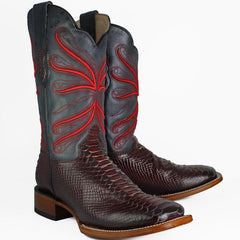Botas de Piton Grabado Horma Rodeo Cuadrada