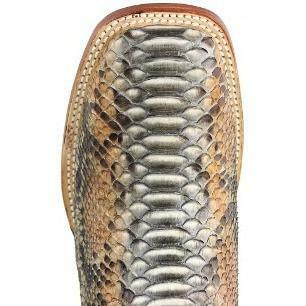 Men’s Brown Original Python Ranchero Cowboy Boots with Pointed Toe, Exotic Western Dress Boots