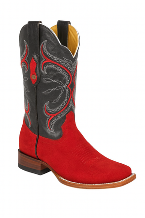 Botas de Cuero Gamuza Horma Rodeo Cuadrada