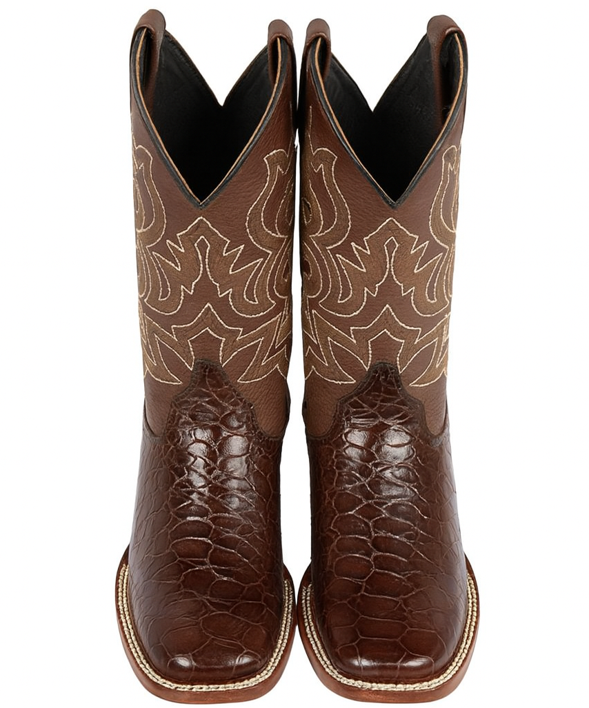Botas de Tortuga Grabada Horma Rodeo Cuadrada