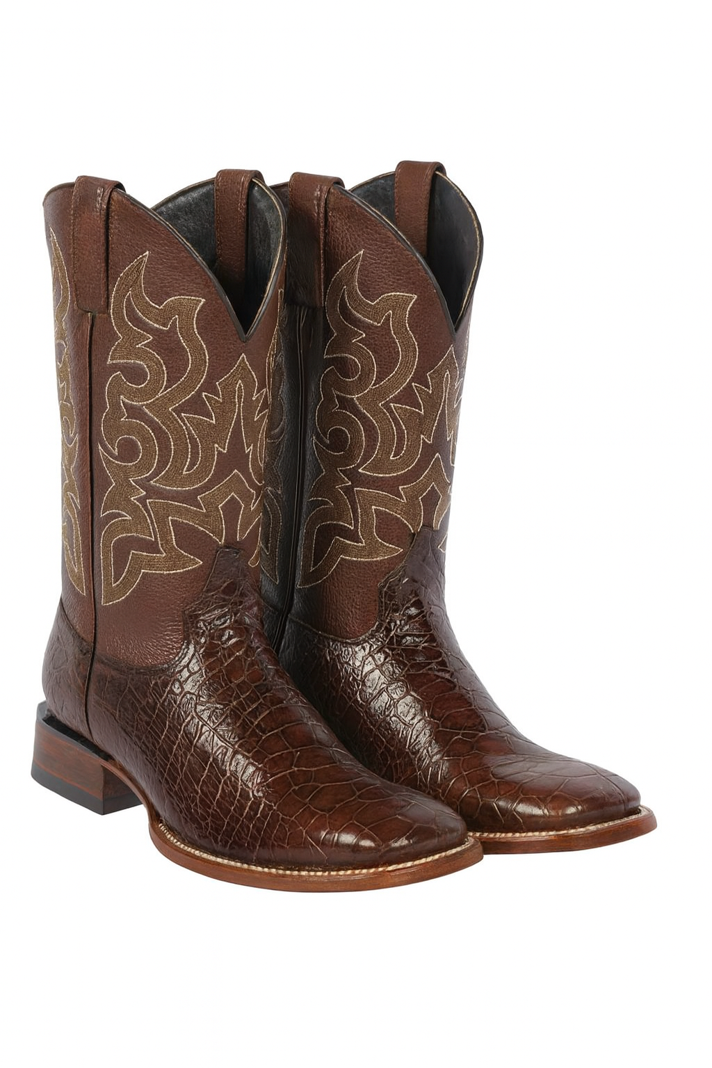 Botas de Tortuga Grabada Horma Rodeo Cuadrada