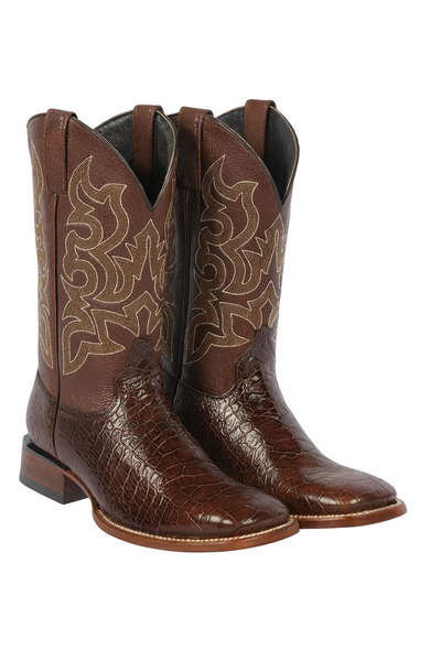 Botas de Tortuga Grabada Horma Rodeo Cuadrada 8   - from alligatorwarehouse.com