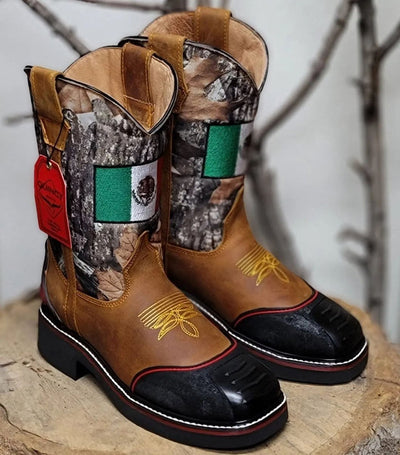 Botas de Trabajo Bandera de Mexico con Casco de Acero 6   - from alligatorwarehouse.com