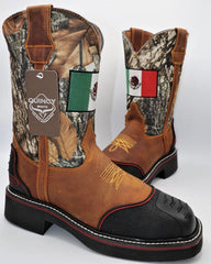 Botas de Trabajo Bandera de Mexico con Casco de Acero
