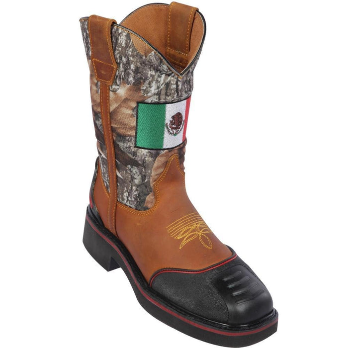 Botas de Trabajo Bandera de Mexico con Casco de Acero