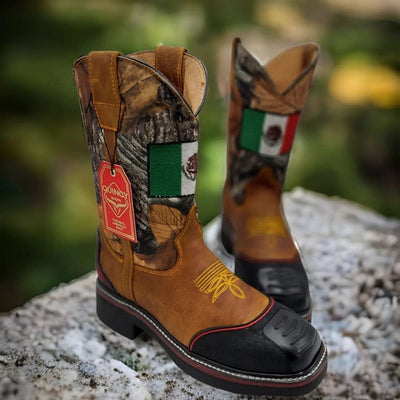 Botas de Trabajo Bandera de Mexico con Casco de Acero 3   - from alligatorwarehouse.com