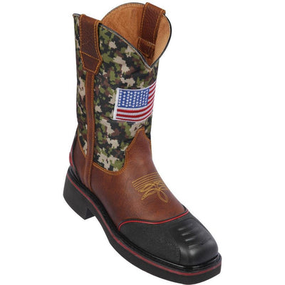 Botas de Trabajo con Bandera de USA con Casco de Acero 1   - from alligatorwarehouse.com
