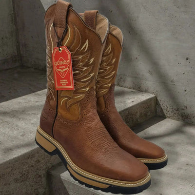 Botas de Trabajo Horma Rodeo Suela Doble Densidad Color Tan 1   - from alligatorwarehouse.com