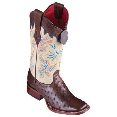 Botas de Avestruz Original en Punta Cuadrada para Dama LAB-3220307 1 LAB-3220307-050  - from alligatorwarehouse.com