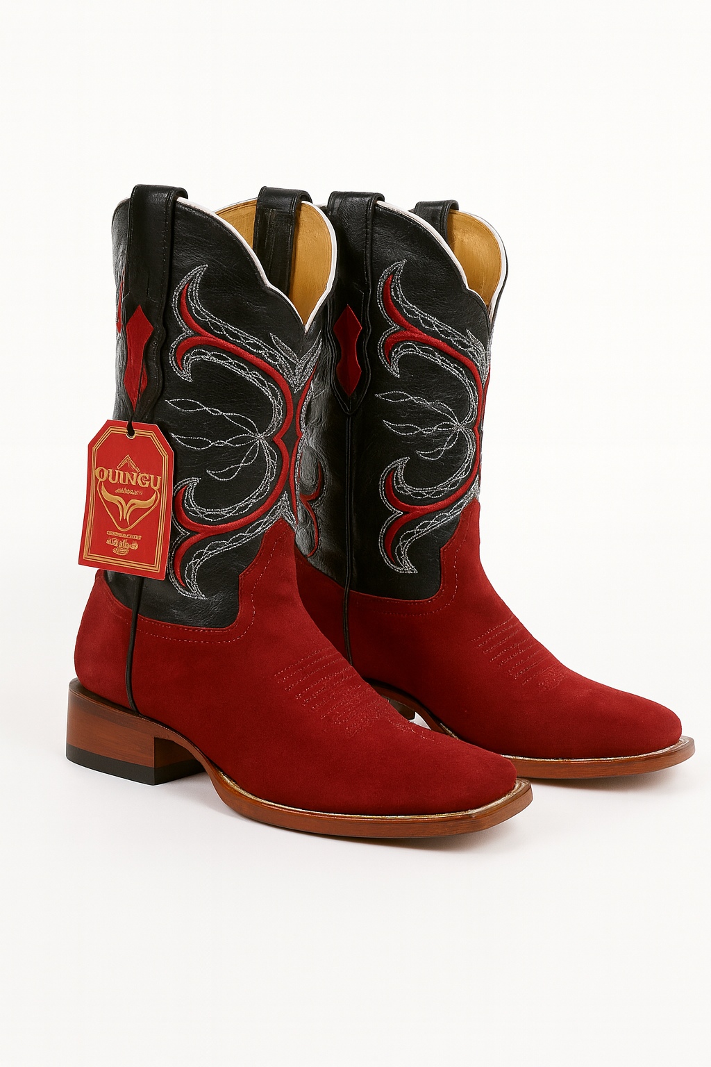 Botas de Cuero Gamuza Horma Rodeo Cuadrada