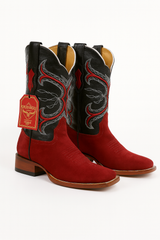 Botas de Cuero Gamuza Horma Rodeo Cuadrada