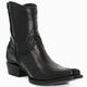 Botines de Pata de Avestruz Original Horma Europea Cuadrada Negro LAB-76B0505