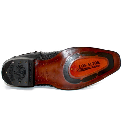 Botines de Pata de Avestruz Original Horma Europea Cuadrada Negro LAB-76B0505 5 LAB-76B0505-060  - from alligatorwarehouse.com