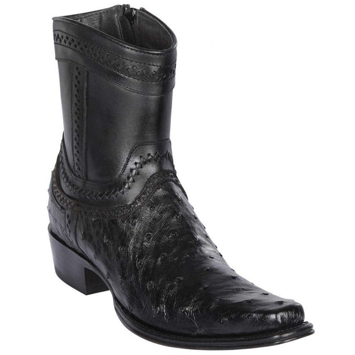 Botin Avestruz Piel Original Punta Europea LAB-76B0305
