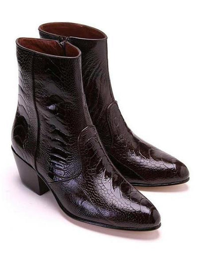 Botin Charro de Piel Avestruz Pata Horma Puntal LAB-630507 3 LAB-630507-060  - from alligatorwarehouse.com