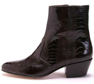 Botin Charro de Piel Avestruz Pata Horma Puntal LAB-630507 2 LAB-630507-060  - from alligatorwarehouse.com