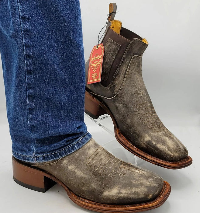 Botin Charro Quincy con Punta Cuadrada Color Cafe Claro 8   - from alligatorwarehouse.com