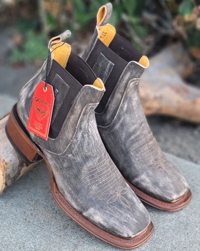 Botin Charro Quincy con Punta Cuadrada Color Cafe Claro