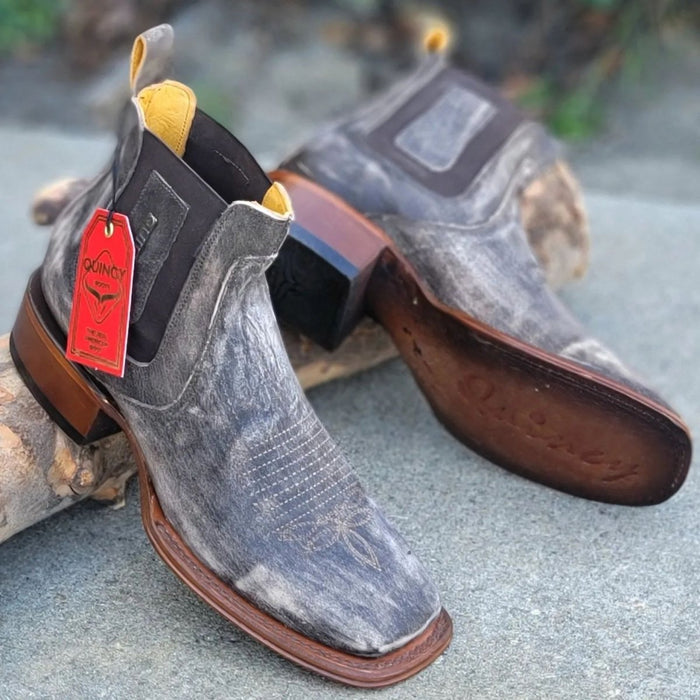 Botin Charro Quincy con Punta Cuadrada Color Cafe Claro