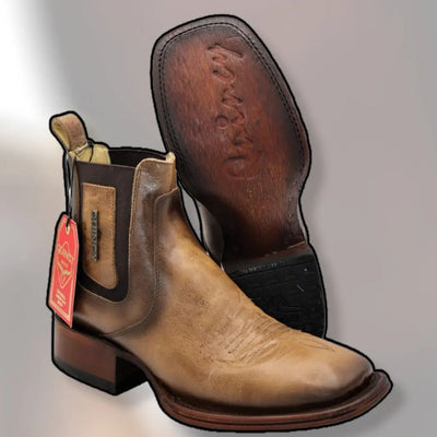 Botines Charros Quincy Punta Cuadrada Color Tan 1   - from alligatorwarehouse.com