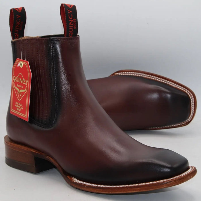 Botines Charros Quincy con Punta Cuadrada Color Vino 4   - from alligatorwarehouse.com