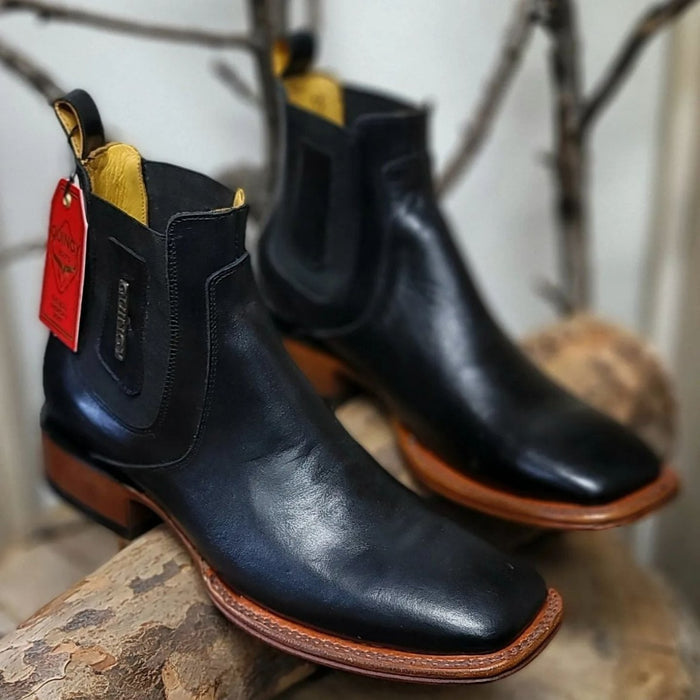 Botines Charros Quincy con Punta Cuadrada Color Negro 2   - from alligatorwarehouse.com
