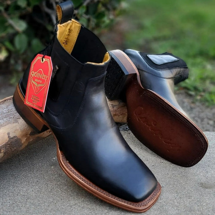Botines Charros Quincy con Punta Cuadrada Color Negro 3   - from alligatorwarehouse.com