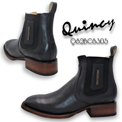 Botines Charros Quincy con Punta Cuadrada Color Negro 4   - from alligatorwarehouse.com