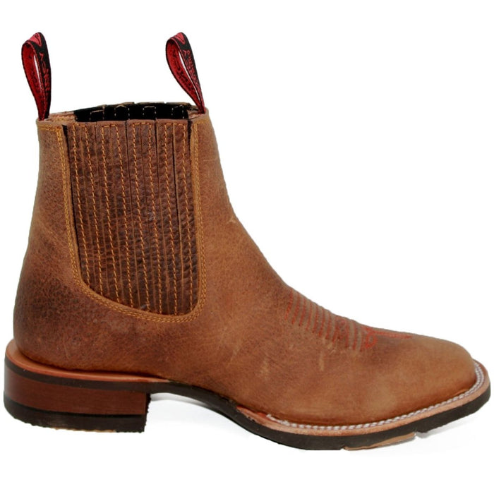 Botin Charro Quincy con Punta Cuadrada y Suela de Hule
