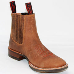 Botin Charro Quincy con Punta Cuadrada y Suela de Hule