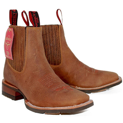 Botin Charro Quincy con Punta Cuadrada y Suela de Hule