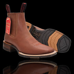 Botin Charro Quincy con Punta Cuadrada y Suela de Hule