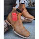 Botin Charro Quincy de Cuero con Punta Cuadrada Color Miel