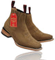 Botin Charro Quincy de Cuero con Punta Cuadrada Papaya