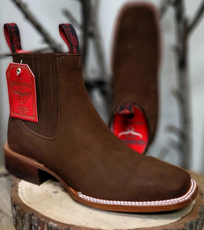 Botin Charro Quincy de Gamuza con Punta Cuadrada 2   - from alligatorwarehouse.com