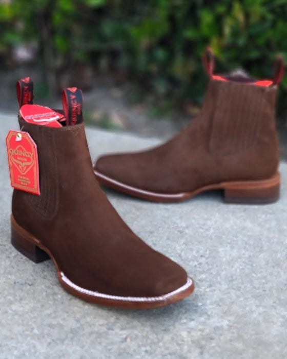 Botin Charro Quincy de Gamuza con Punta Cuadrada 3   - from alligatorwarehouse.com
