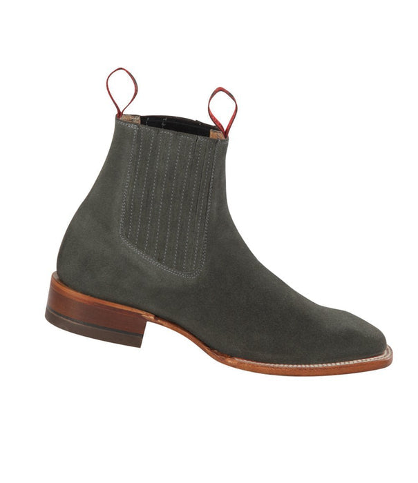Botines Charros Quincy de Gamuza con Punta Cuadrada Gris 3   - from alligatorwarehouse.com