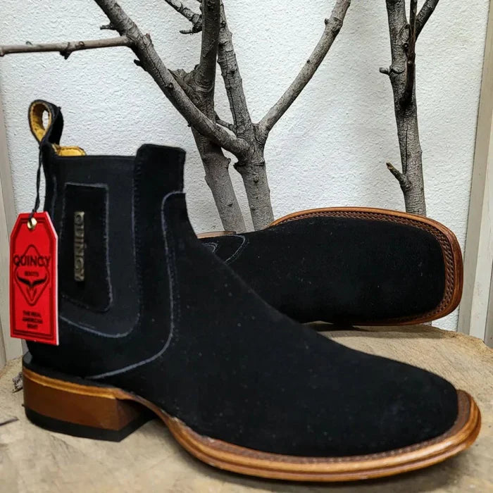 Botines Charros Quincy de Gamuza con Punta Cuadrada 2   - from alligatorwarehouse.com