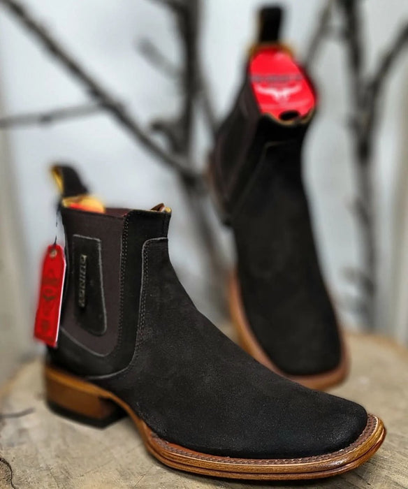 Botin Charro Quincy Nobuck con Punta Cuadrada 3   - from alligatorwarehouse.com