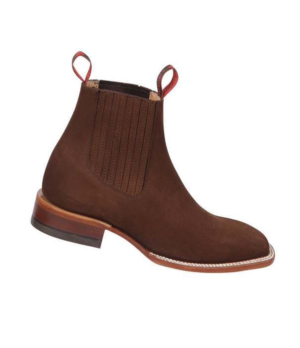 Botines Charros Quincy de Gamuza con Punta Cuadrada Cafe 3   - from alligatorwarehouse.com