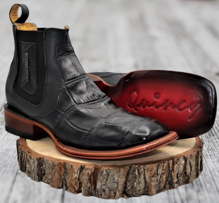 Botin de Cocodrilo Grabado con Punta Cuadrada 4   - from alligatorwarehouse.com