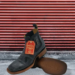 Botin de Cocodrilo Grabado con Punta Cuadrada