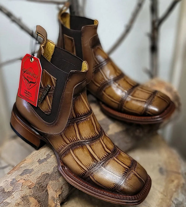 Botin de Cocodrilo Grabado con Punta Cuadrada 4   - from alligatorwarehouse.com