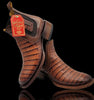 Botin de Cocodrilo Grabado Nuca con Punta Cuadrada Color Cognac 4   - from alligatorwarehouse.com